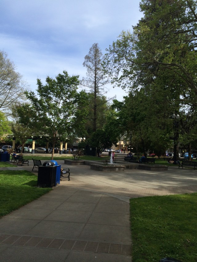 Healdsburg's central plaza (Katherine Hart, 2015)